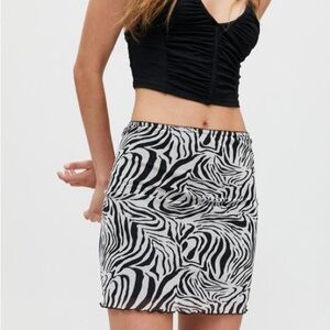 Urban outfitters mesh black white lettuce mini skirt size large